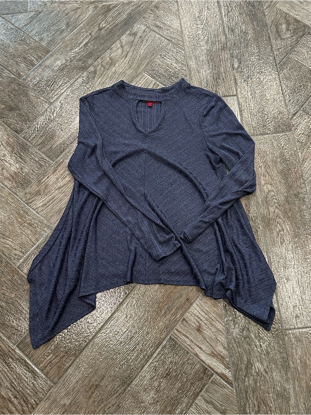 Lightweight Dark Purple Women's Draped Long-Sleeve Top